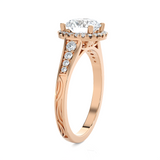 1 1/2 ctw Round Lab Grown Diamond Halo Engagement Ring
