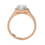 1 1/2 ctw Round Lab Grown Diamond Halo Engagement Ring