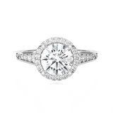 1 1/2 ctw Round Lab Grown Diamond Halo Engagement Ring