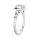 1 1/2 ctw Round Lab Grown Diamond Halo Engagement Ring
