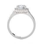 1 1/2 ctw Round Lab Grown Diamond Halo Engagement Ring