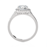 1 1/2 ctw Round Lab Grown Diamond Halo Engagement Ring