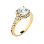 1 1/2 ctw Round Lab Grown Diamond Halo Engagement Ring