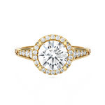 1 1/2 ctw Round Lab Grown Diamond Halo Engagement Ring