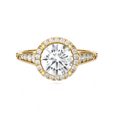 1 1/2 ctw Round Lab Grown Diamond Halo Engagement Ring