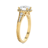 1 1/2 ctw Round Lab Grown Diamond Halo Engagement Ring