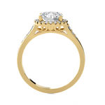 1 1/2 ctw Round Lab Grown Diamond Halo Engagement Ring