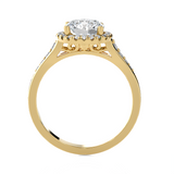 1 1/2 ctw Round Lab Grown Diamond Halo Engagement Ring