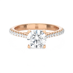 Round Lab Grown Diamond Side Stone Engagement Ring