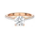 Round Lab Grown Diamond Side Stone Engagement Ring