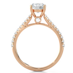 Round Lab Grown Diamond Side Stone Engagement Ring