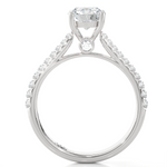 Round Lab Grown Diamond Side Stone Engagement Ring