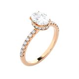 1 3/8 ctw Oval Lab Grown Diamond Side Stone Engagement Ring