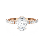 1 3/8 ctw Oval Lab Grown Diamond Side Stone Engagement Ring