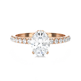 1 3/8 ctw Oval Lab Grown Diamond Side Stone Engagement Ring