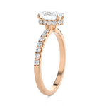 1 3/8 ctw Oval Lab Grown Diamond Side Stone Engagement Ring