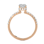 1 3/8 ctw Oval Lab Grown Diamond Side Stone Engagement Ring