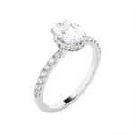 1 3/8 ctw Oval Lab Grown Diamond Side Stone Engagement Ring