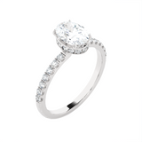 1 3/8 ctw Oval Lab Grown Diamond Side Stone Engagement Ring