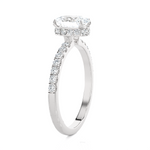 1 3/8 ctw Oval Lab Grown Diamond Side Stone Engagement Ring