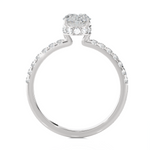 1 3/8 ctw Oval Lab Grown Diamond Side Stone Engagement Ring