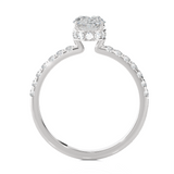 1 3/8 ctw Oval Lab Grown Diamond Side Stone Engagement Ring