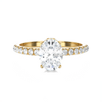 1 3/8 ctw Oval Lab Grown Diamond Side Stone Engagement Ring