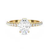 1 3/8 ctw Oval Lab Grown Diamond Side Stone Engagement Ring
