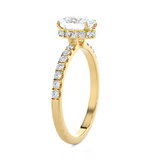 1 3/8 ctw Oval Lab Grown Diamond Side Stone Engagement Ring