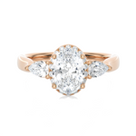 1 7/8 ctw Oval Lab Grown Diamond Side Stone Engagement Ring