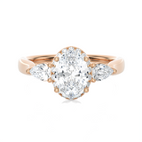 1 7/8 ctw Oval Lab Grown Diamond Side Stone Engagement Ring