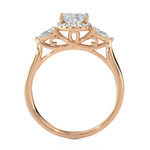 1 7/8 ctw Oval Lab Grown Diamond Side Stone Engagement Ring