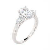 1 7/8 ctw Oval Lab Grown Diamond Side Stone Engagement Ring