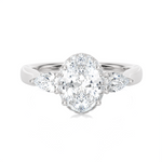 1 7/8 ctw Oval Lab Grown Diamond Side Stone Engagement Ring