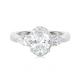 1 7/8 ctw Oval Lab Grown Diamond Side Stone Engagement Ring