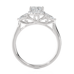 1 7/8 ctw Oval Lab Grown Diamond Side Stone Engagement Ring