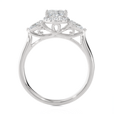 1 7/8 ctw Oval Lab Grown Diamond Side Stone Engagement Ring