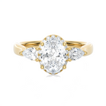 1 7/8 ctw Oval Lab Grown Diamond Side Stone Engagement Ring