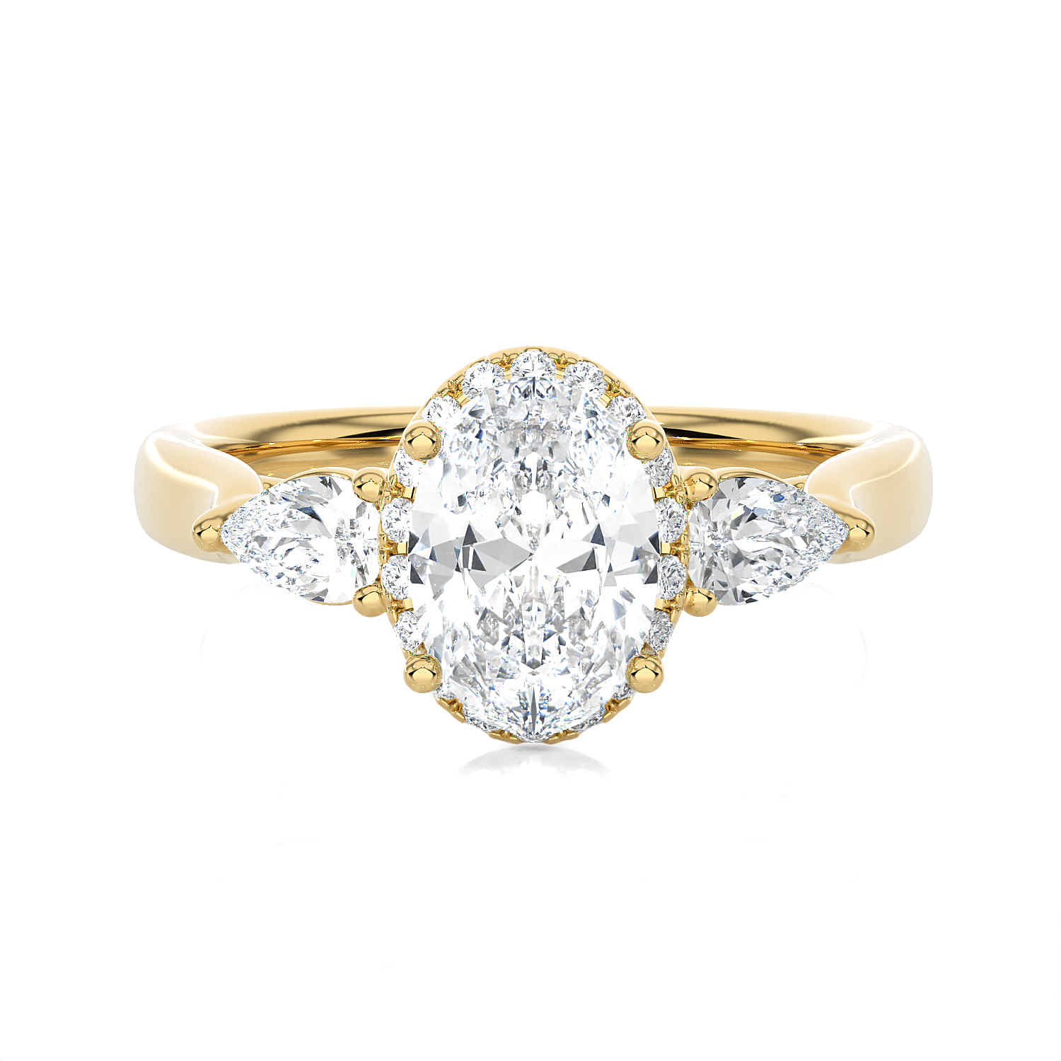 1 7/8 ctw Oval Lab Grown Diamond Side Stone Engagement Ring