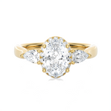1 7/8 ctw Oval Lab Grown Diamond Side Stone Engagement Ring