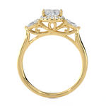 1 7/8 ctw Oval Lab Grown Diamond Side Stone Engagement Ring