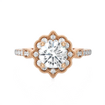 1 1/3 ctw Round Lab Grown Diamond Halo Engagement Ring