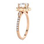 1 1/3 ctw Round Lab Grown Diamond Halo Engagement Ring