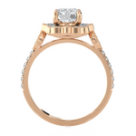 1 1/3 ctw Round Lab Grown Diamond Halo Engagement Ring
