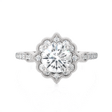 1 1/3 ctw Round Lab Grown Diamond Halo Engagement Ring