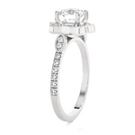 1 1/3 ctw Round Lab Grown Diamond Halo Engagement Ring