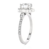 1 1/3 ctw Round Lab Grown Diamond Halo Engagement Ring