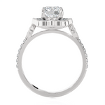 1 1/3 ctw Round Lab Grown Diamond Halo Engagement Ring