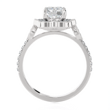 1 1/3 ctw Round Lab Grown Diamond Halo Engagement Ring
