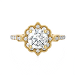 1 1/3 ctw Round Lab Grown Diamond Halo Engagement Ring